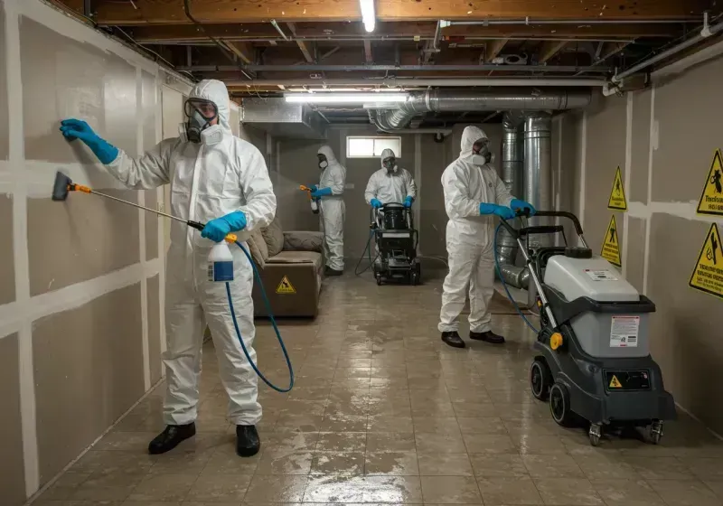 Basement Moisture Removal and Structural Drying process in Martin, SD